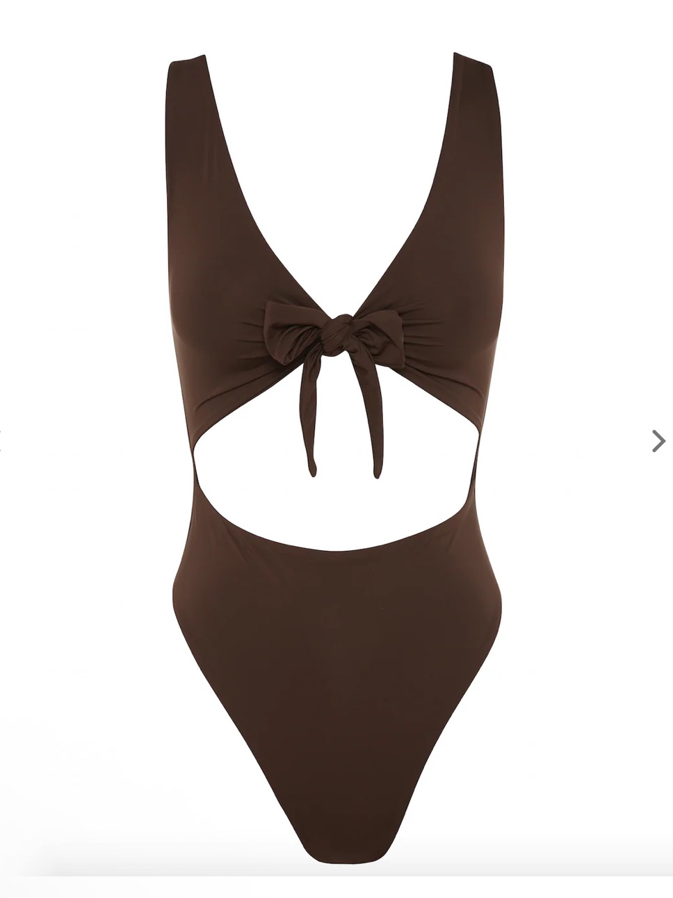 Nwt Myra Asiah Swim Brown Knot-Front Swimsuit / Xs